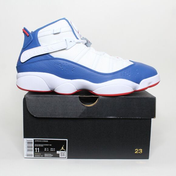Jordan Men's White and Blue Sneakers - Picture 2 of 8